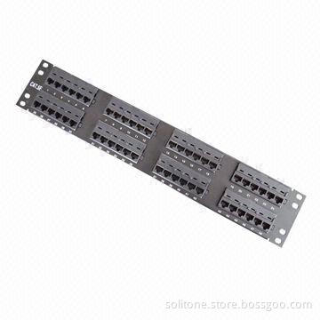 Cat5e UTP Patch Panel for 110/LSA/Dual-IDC and PBT RJ45 Jack Frame, 48 Ports